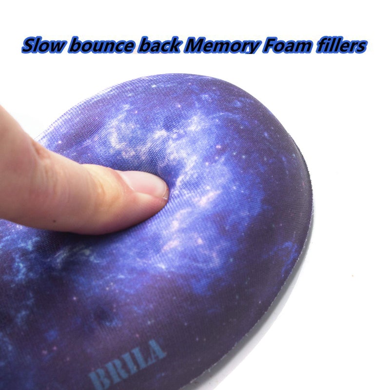BRILA Ergonomic Memory Foam Mouse Wrist Rest Support Pad Cushion for Computer, Laptop, Office Work, PC Gaming - Massage Holes Design - Wrist Pain Relieve (Nebula Galaxy Space) - Image 5